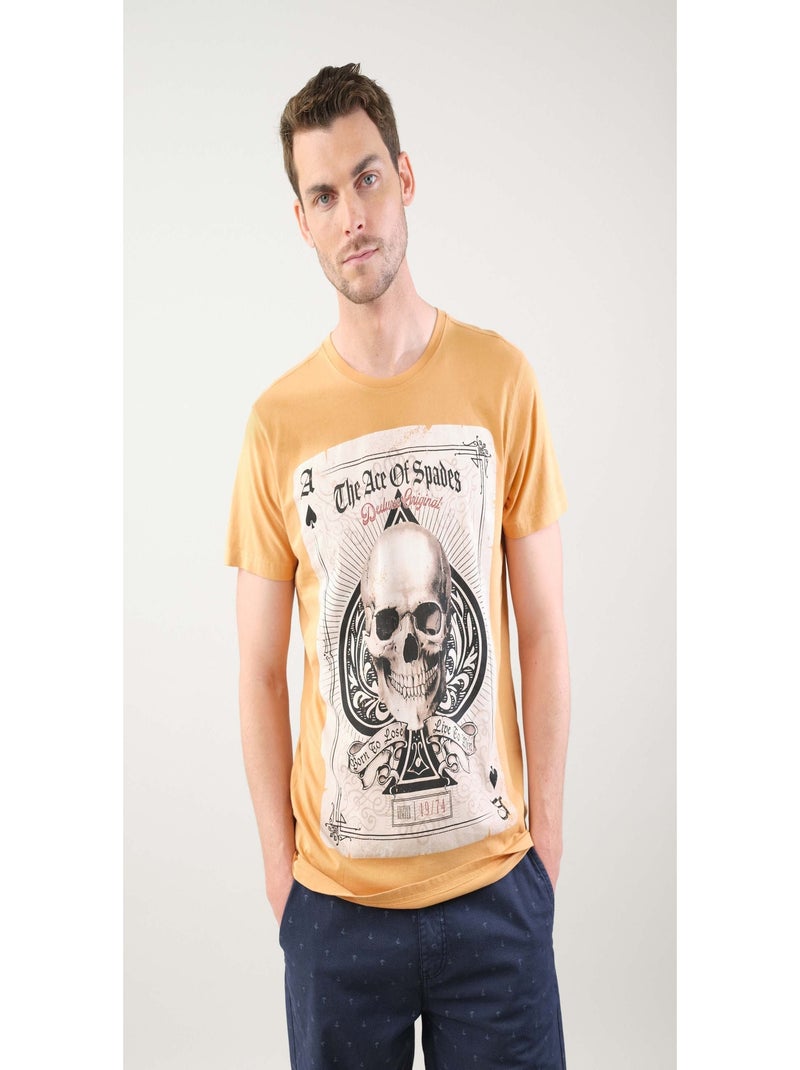T-shirt en coton 'Deeluxe' Orange clair - Kiabi