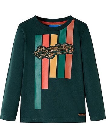 T-shirt en coton enfant graphique locomotive encolure ronde - vidaxl