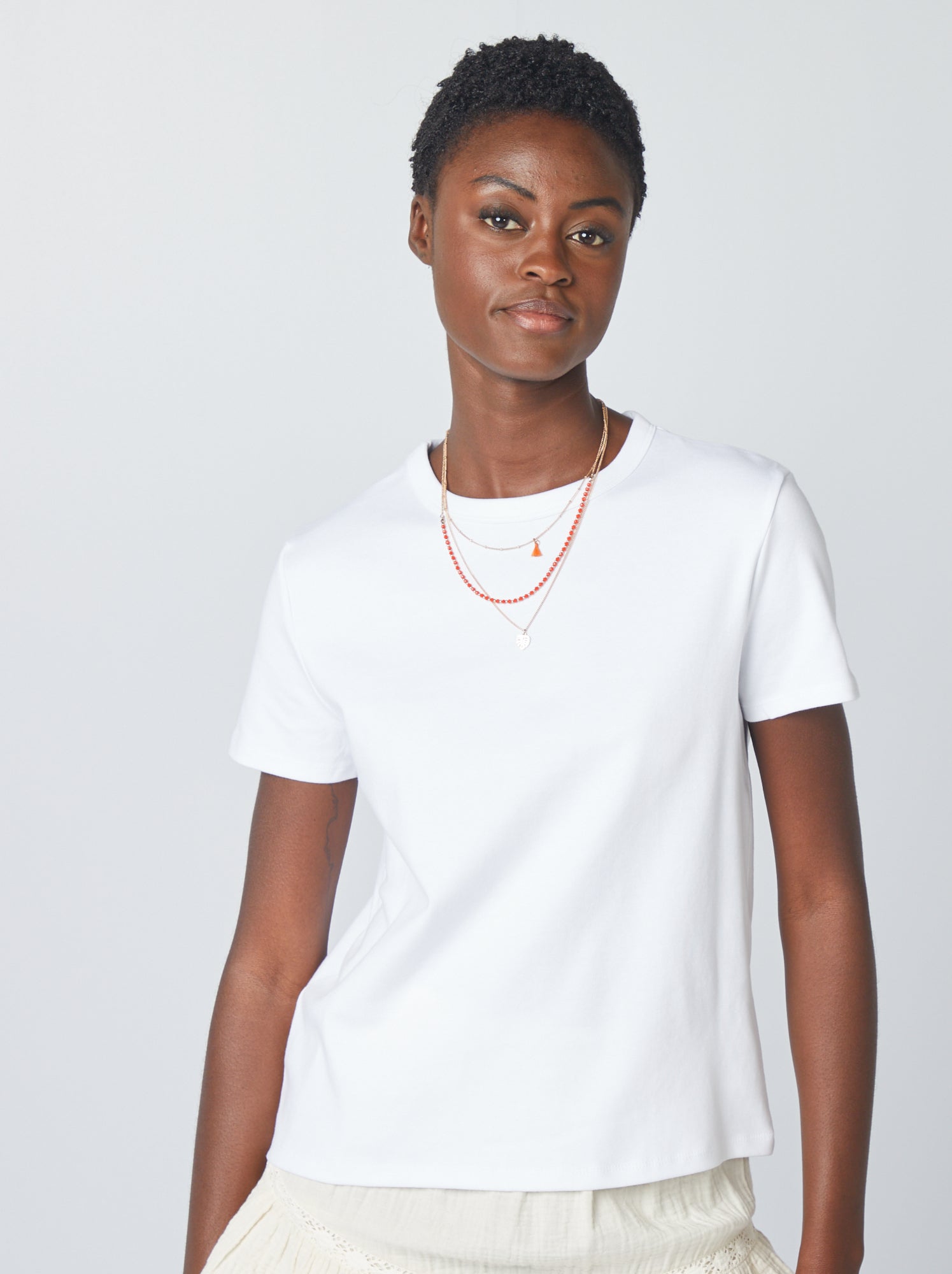 T shirt blanc coton femme