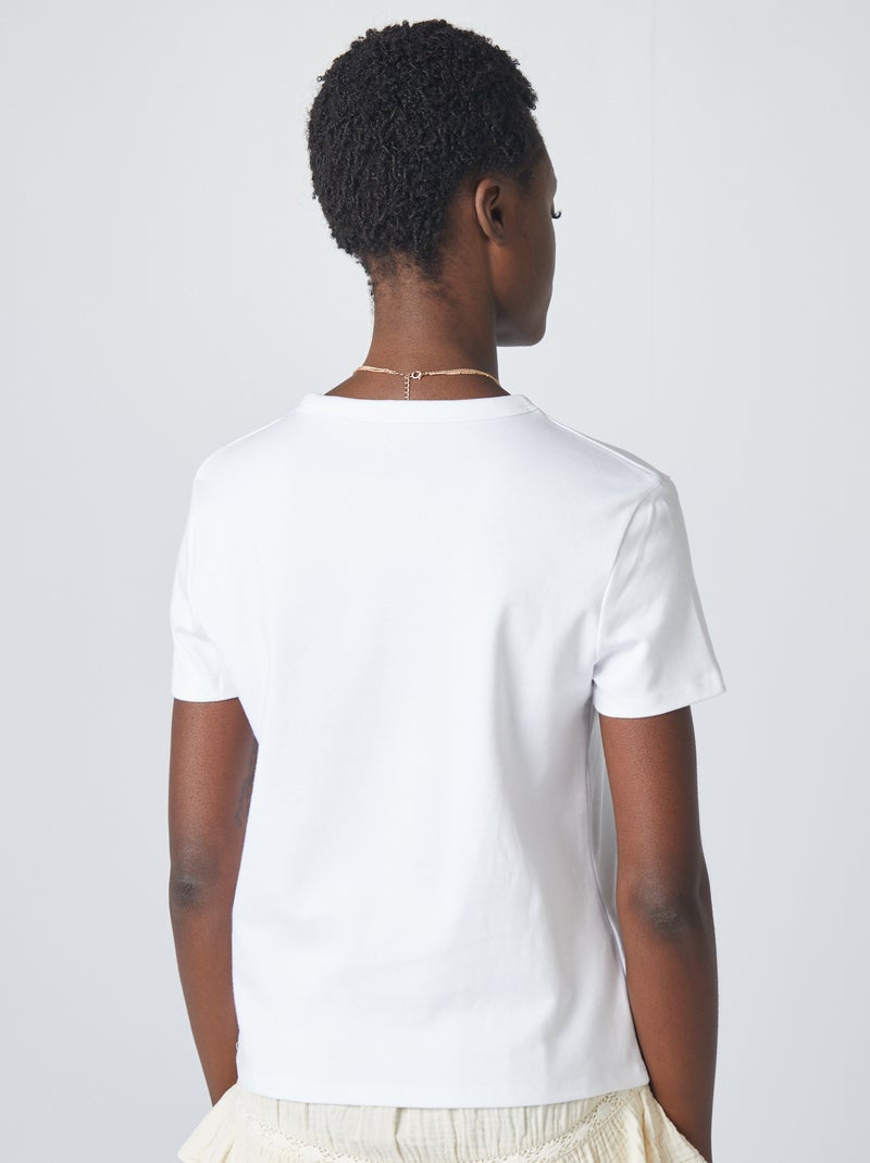 T-shirt en coton épais Blanc - Kiabi