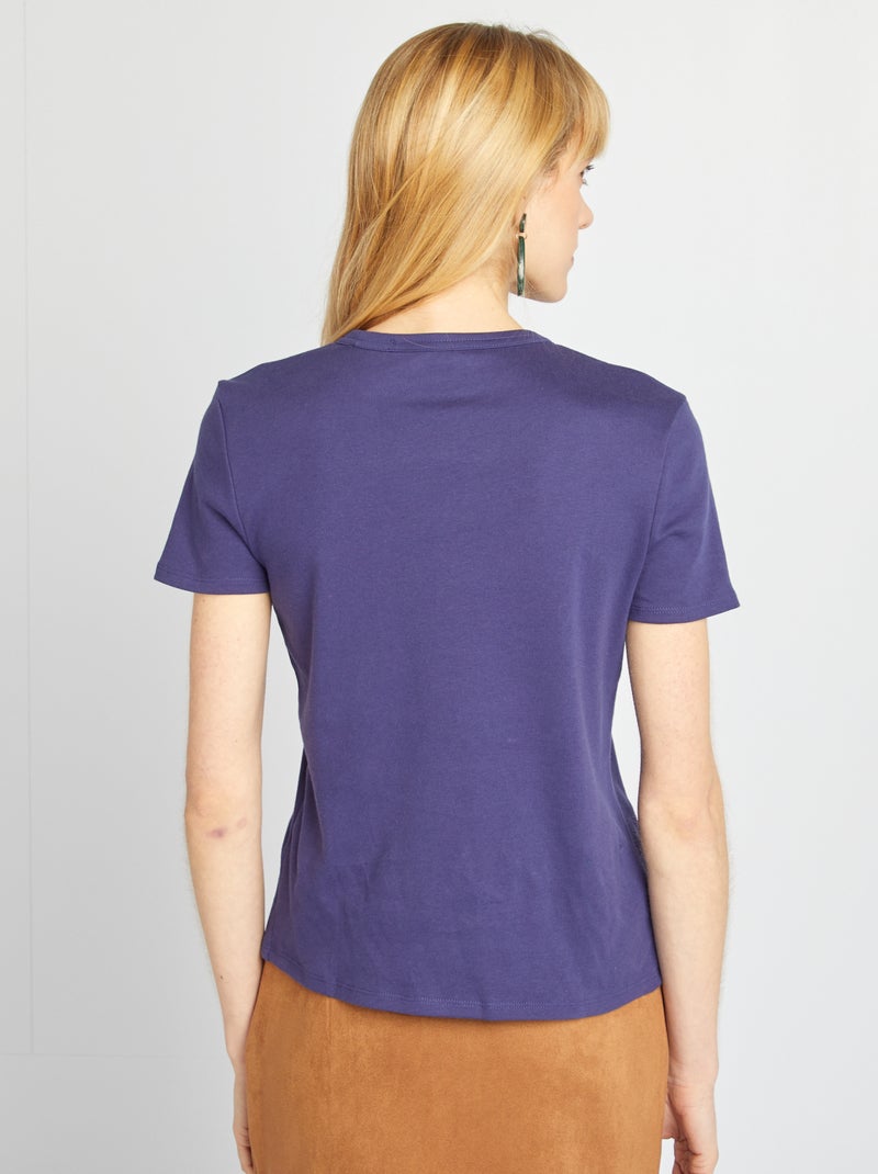 T-shirt en coton épais Bleu - Kiabi