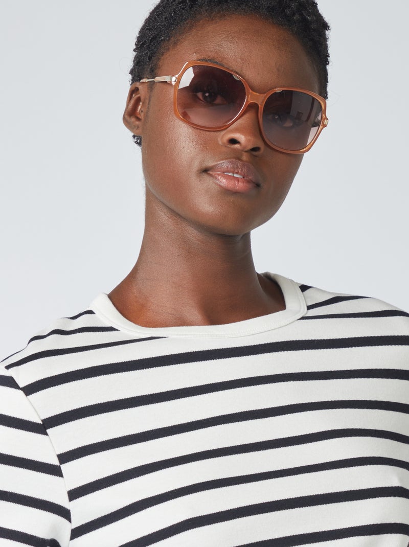 T-shirt en coton épais Marine - Kiabi