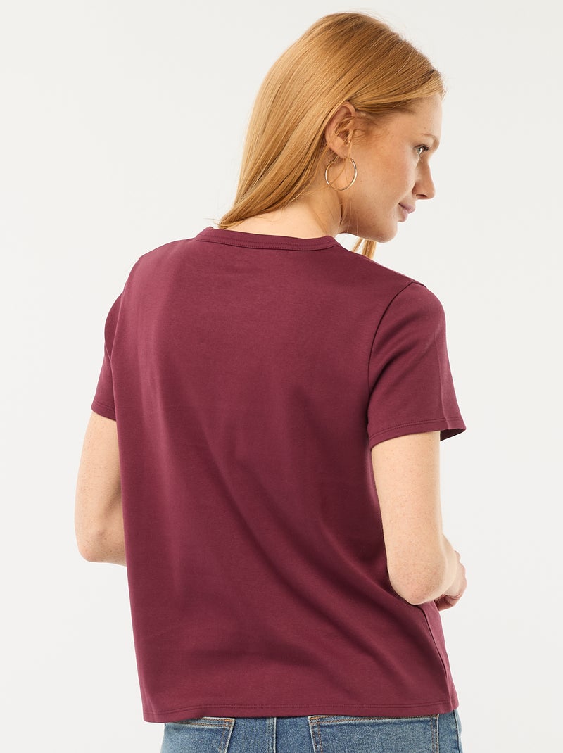T-shirt en coton épais Violet - Kiabi