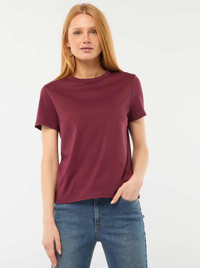 T-shirt en coton épais Violet - Kiabi