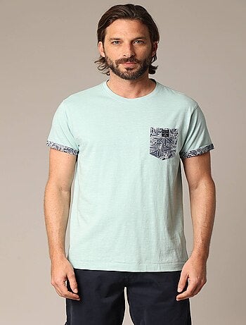 T-shirt en coton et col rond 'Deeluxe'