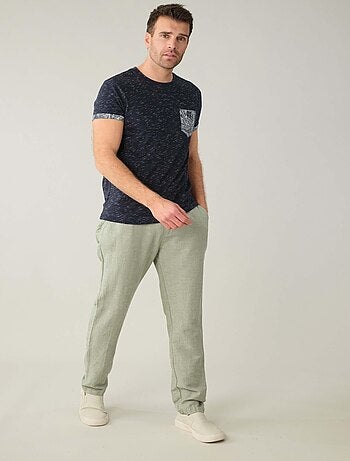 T-shirt en coton et col rond 'Deeluxe'
