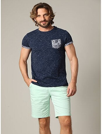 T-shirt en coton et col rond 'Deeluxe'