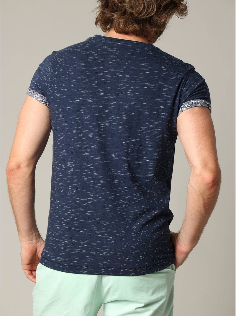 T-shirt en coton et col rond 'Deeluxe' Bleu marine - Kiabi