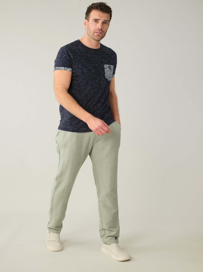 T-shirt en coton et col rond 'Deeluxe' Bleu marine - Kiabi