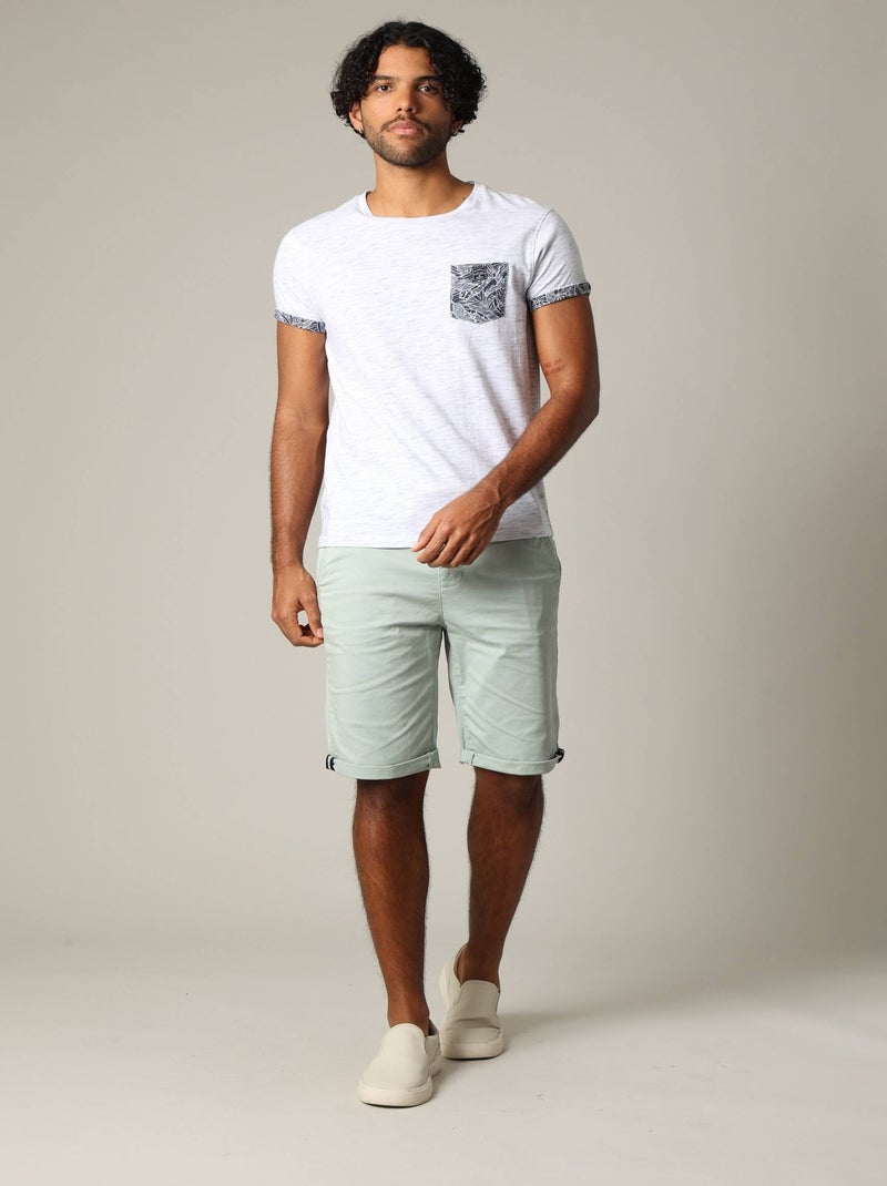 T-shirt en coton et col rond 'Deeluxe' Ecru - Kiabi