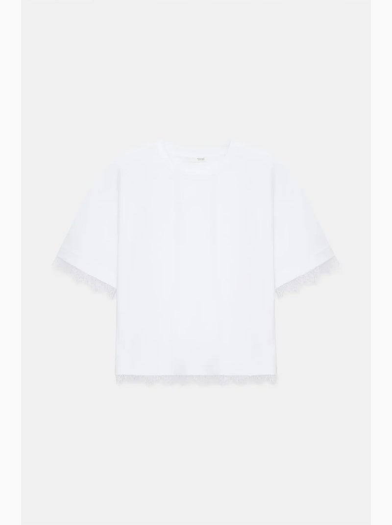 T-shirt en coton et élasthanne col rond dilvin Blanc - Kiabi