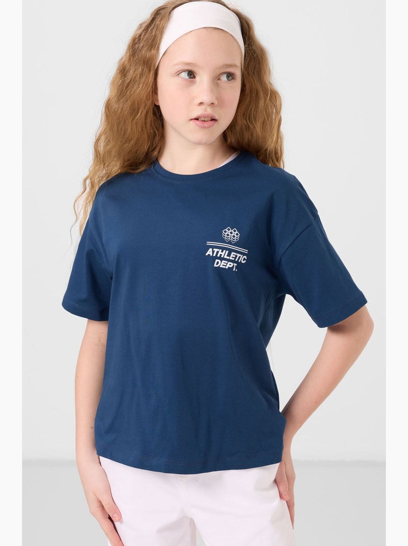 T-shirt en coton et élasthanne tommy Bleu marine - Kiabi