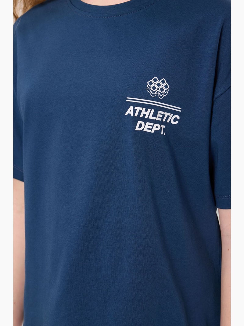 T-shirt en coton et élasthanne tommy Bleu marine - Kiabi