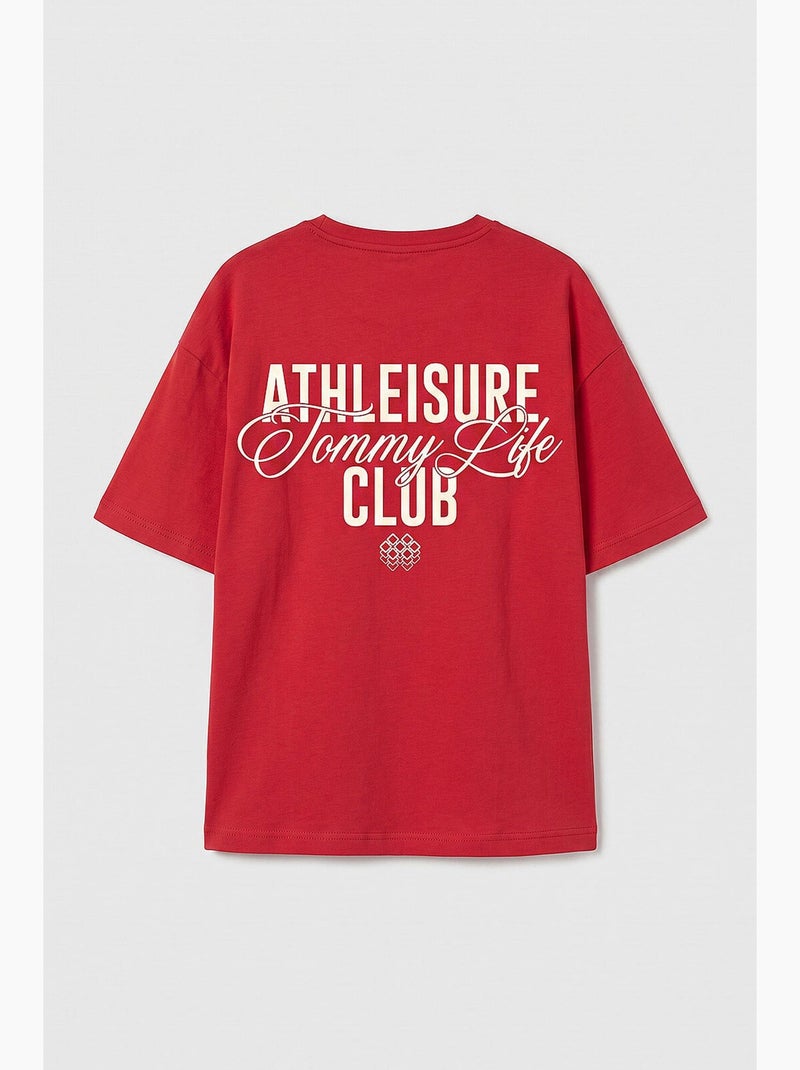 T-shirt en coton et élasthanne tommy Rouge - Kiabi