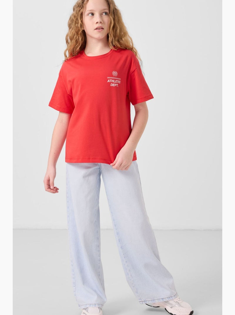 T-shirt en coton et élasthanne tommy Rouge - Kiabi