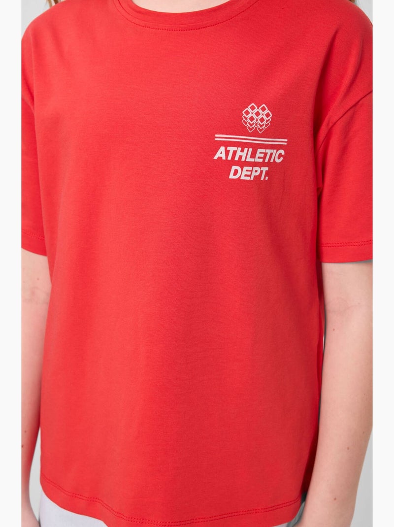 T-shirt en coton et élasthanne tommy Rouge - Kiabi