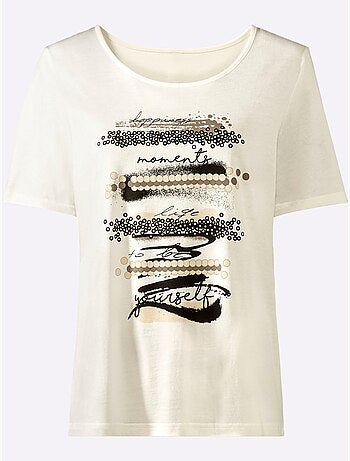 T shirt en coton et manches courtes avec imprimé abstrait - Taille standard - Witt