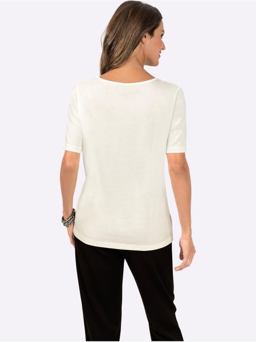 T shirt en coton et manches courtes avec imprimé abstrait - Taille standard - Witt - Kiabi