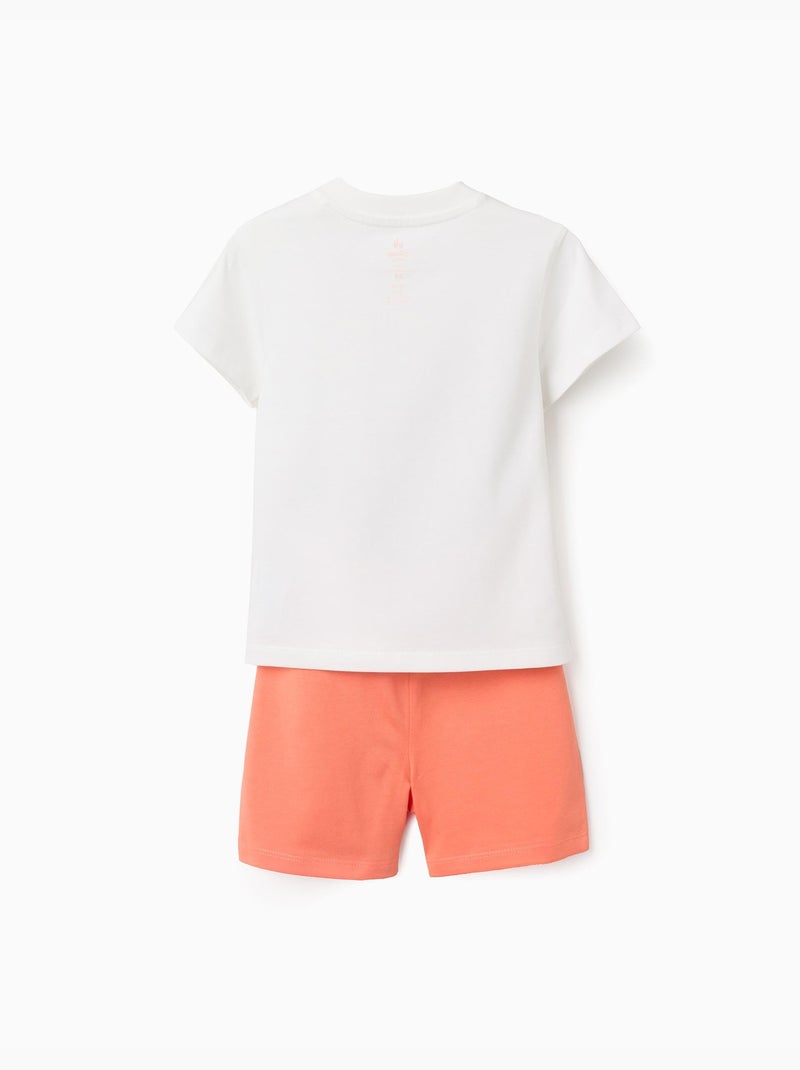 T-shirt en coton et short avec imprimé Mickey Noir Orange - Kiabi