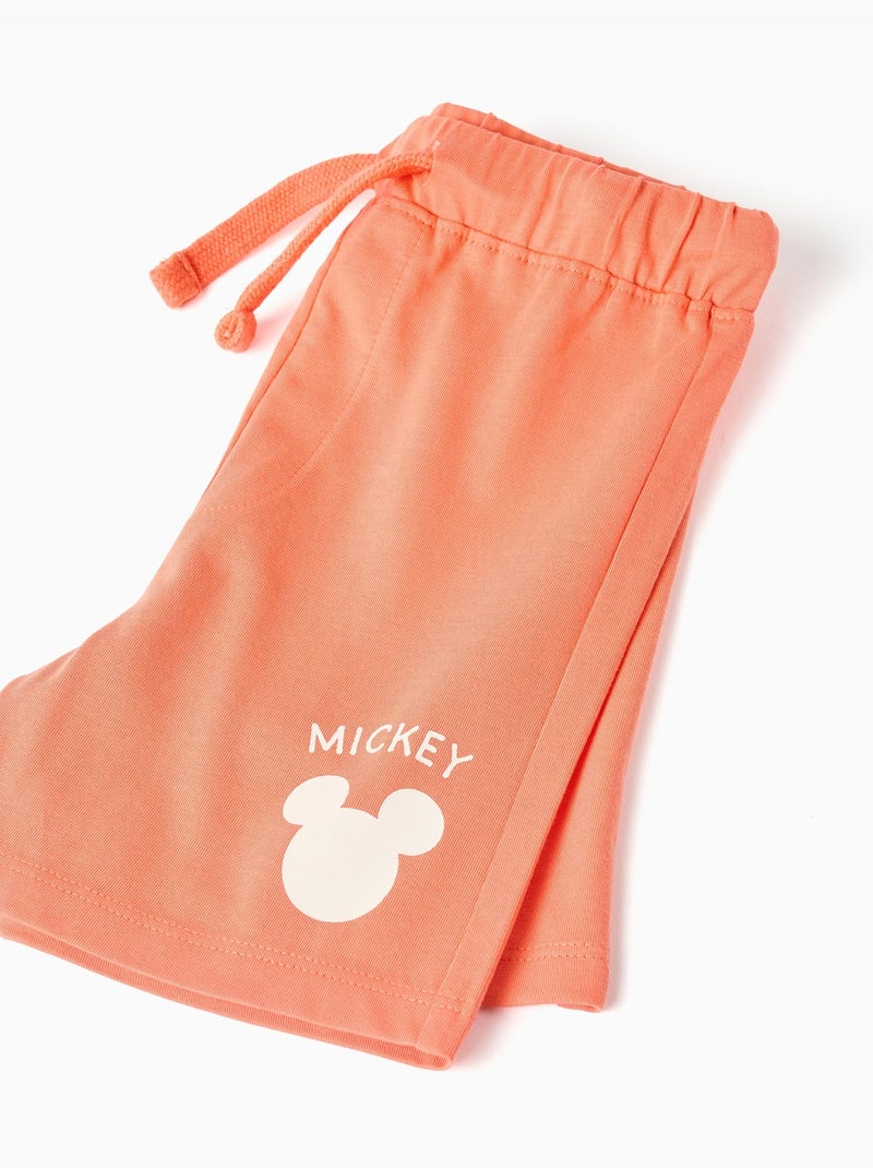 T-shirt en coton et short avec imprimé Mickey Noir Orange - Kiabi