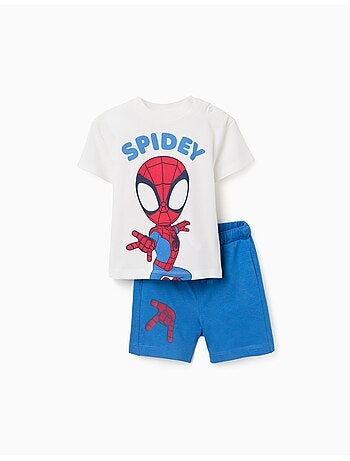 T-shirt en coton et short avec imprimé Spidey