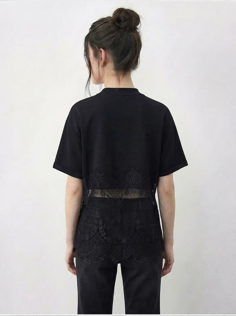 T-shirt en coton femme lucci Noir - Kiabi