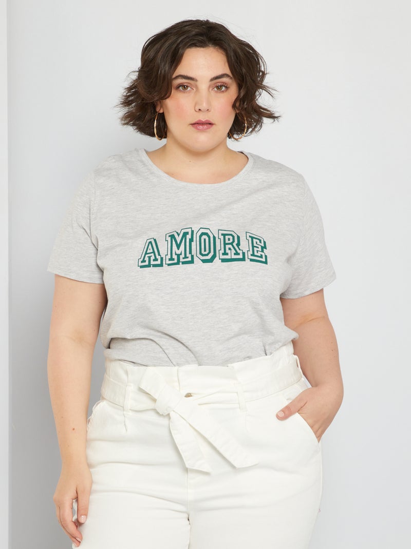 T-shirt en coton Gris - Kiabi