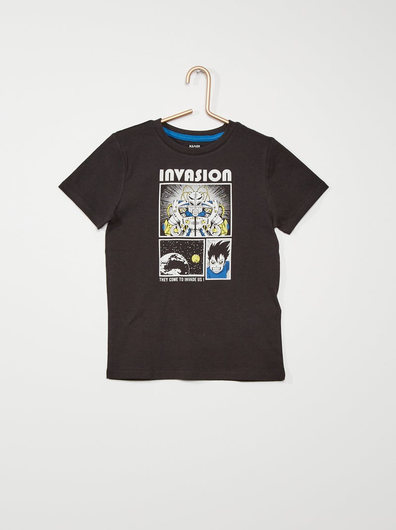 T-shirt en coton gris/manga - Kiabi