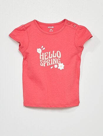 T-shirt en coton 'hello spring' - Kiabi