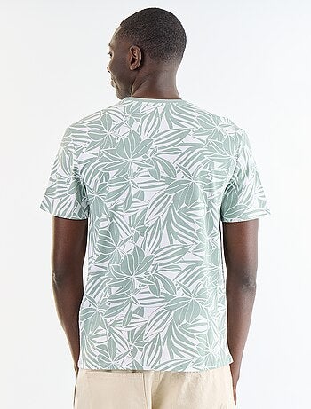 T-shirt en coton pour homme à col rond avec motif