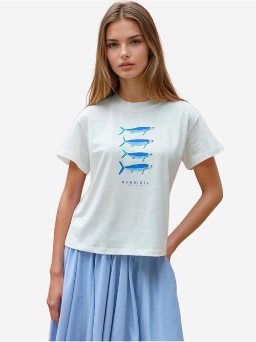T-shirt en coton imprimé à col ras du cou et coupe classique - Kiabi T-shirt en coton imprimé à col ras du cou et coupe classique - Kiabi