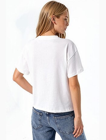 T-shirt en coton imprimé à col ras du cou et coupe classique hiccup