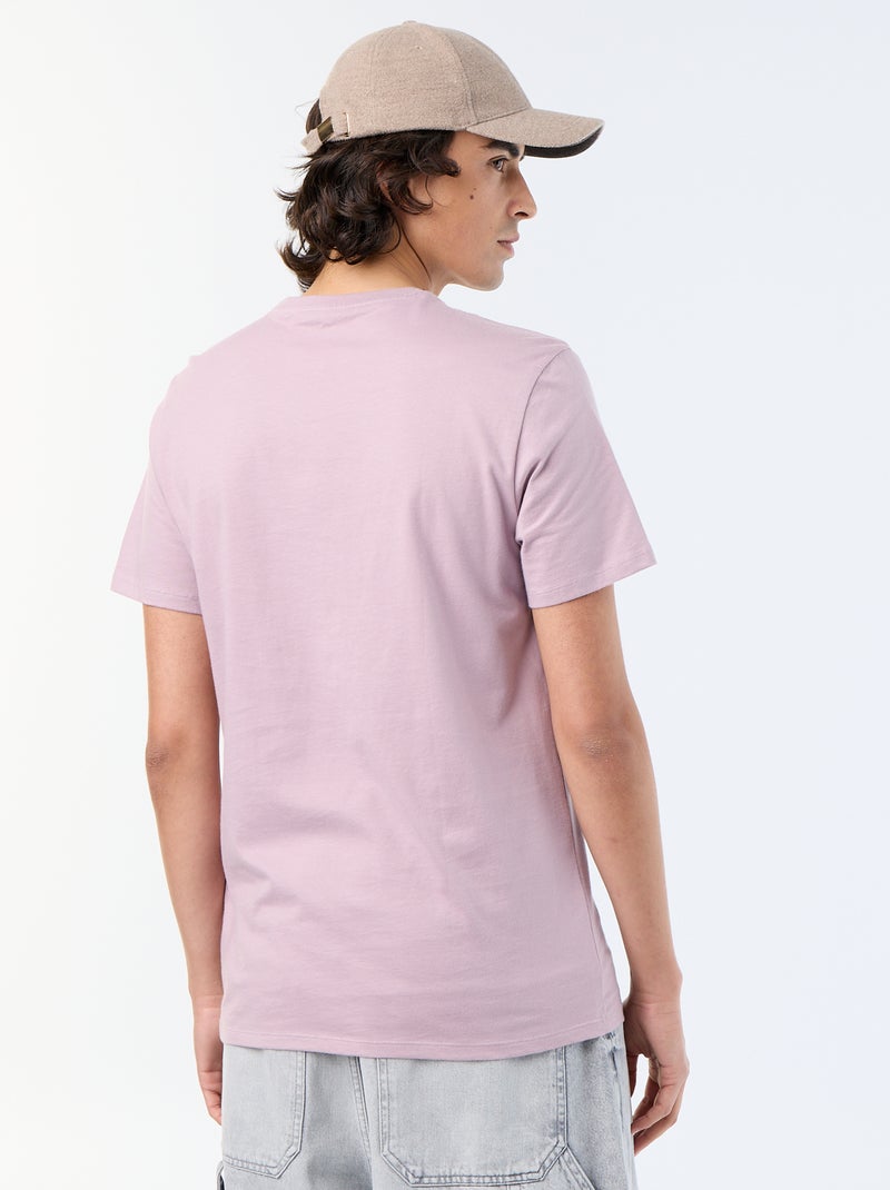 T-shirt en coton imprimé à col rond homme Violet - Kiabi