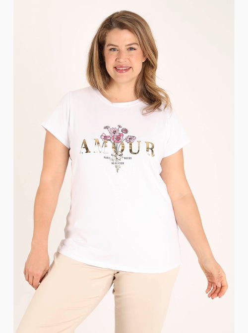 T-shirt en coton imprimé Amour PAPRIKA - Kiabi