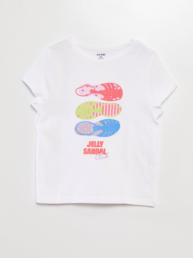 T-shirt en coton imprimé Blanc - Kiabi