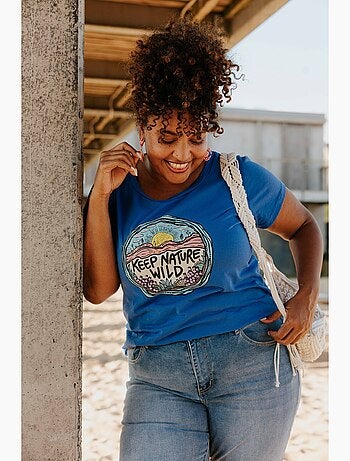 T-shirt en coton imprimé