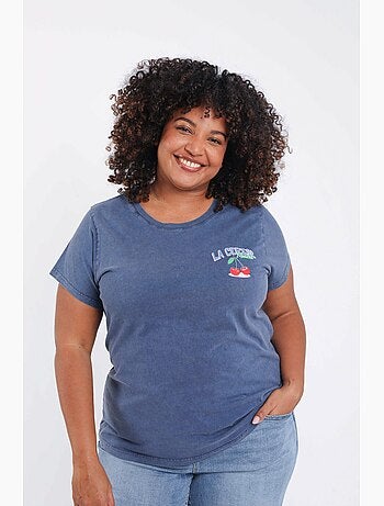 T-shirt en coton imprimé cerises PAPRIKA