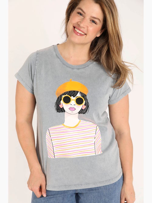 T-shirt en coton imprimé femme PAPRIKA - Kiabi