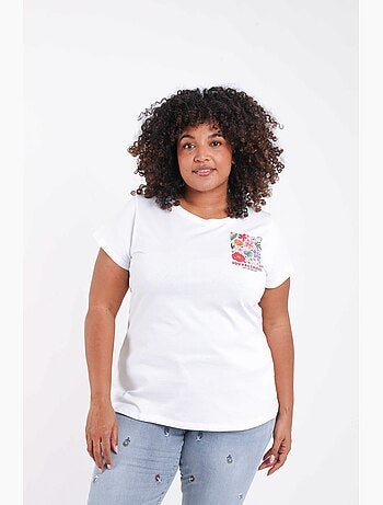 T-shirt en coton imprimé fleurs PAPRIKA