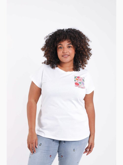 T-shirt en coton imprimé fleurs PAPRIKA - Kiabi