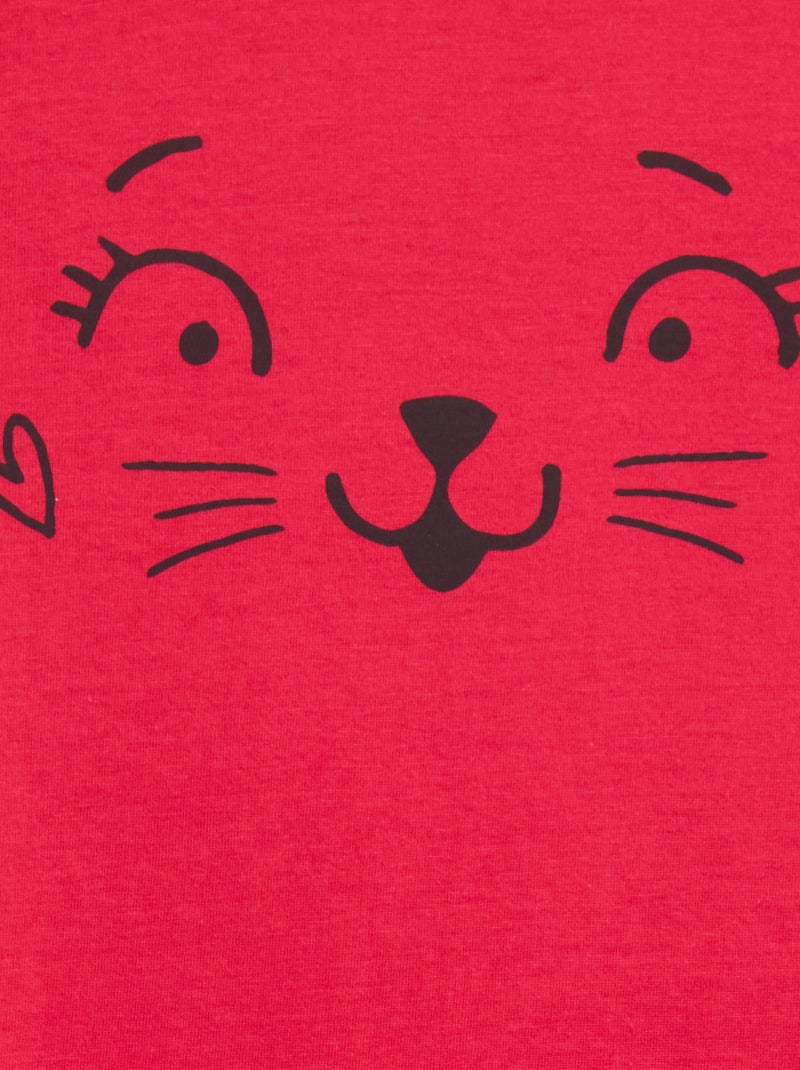 T-shirt en coton imprimé Fuchsia - Kiabi