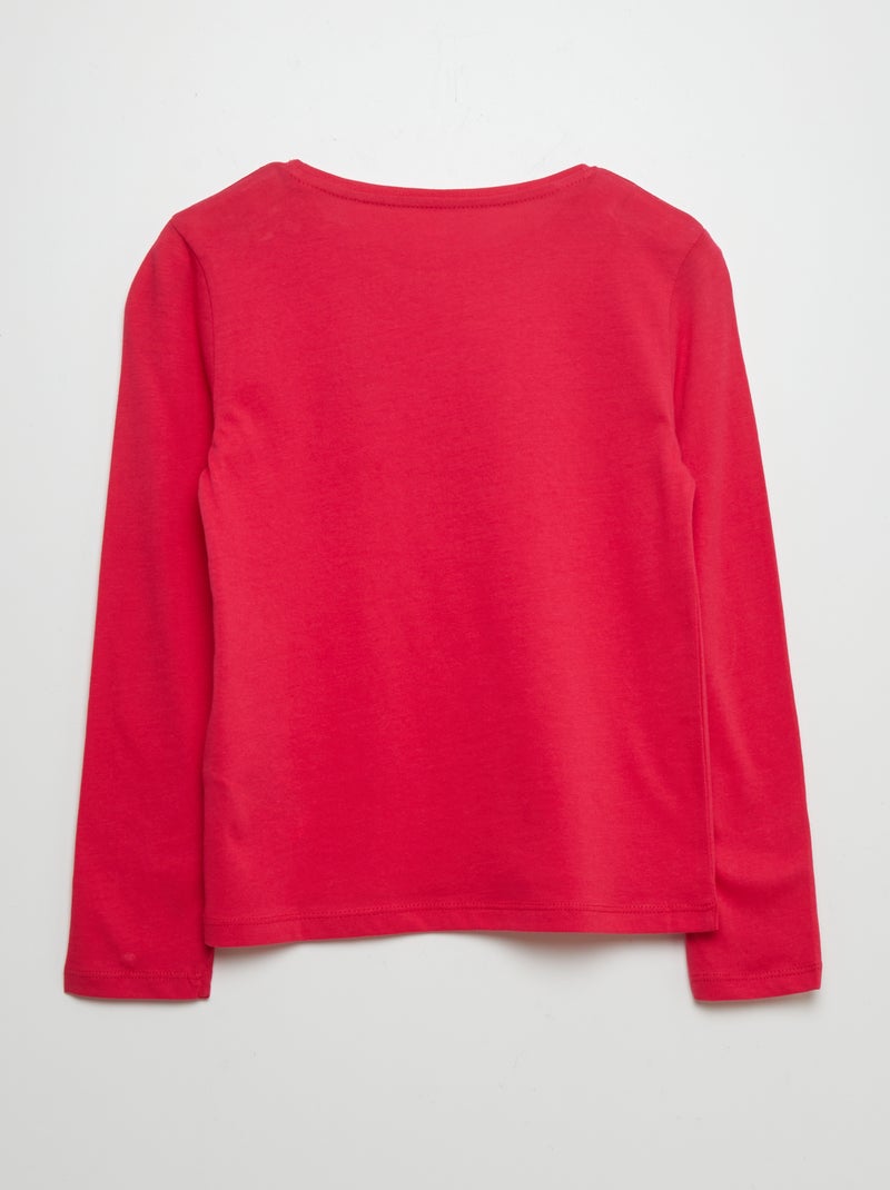 T-shirt en coton imprimé Fuchsia - Kiabi