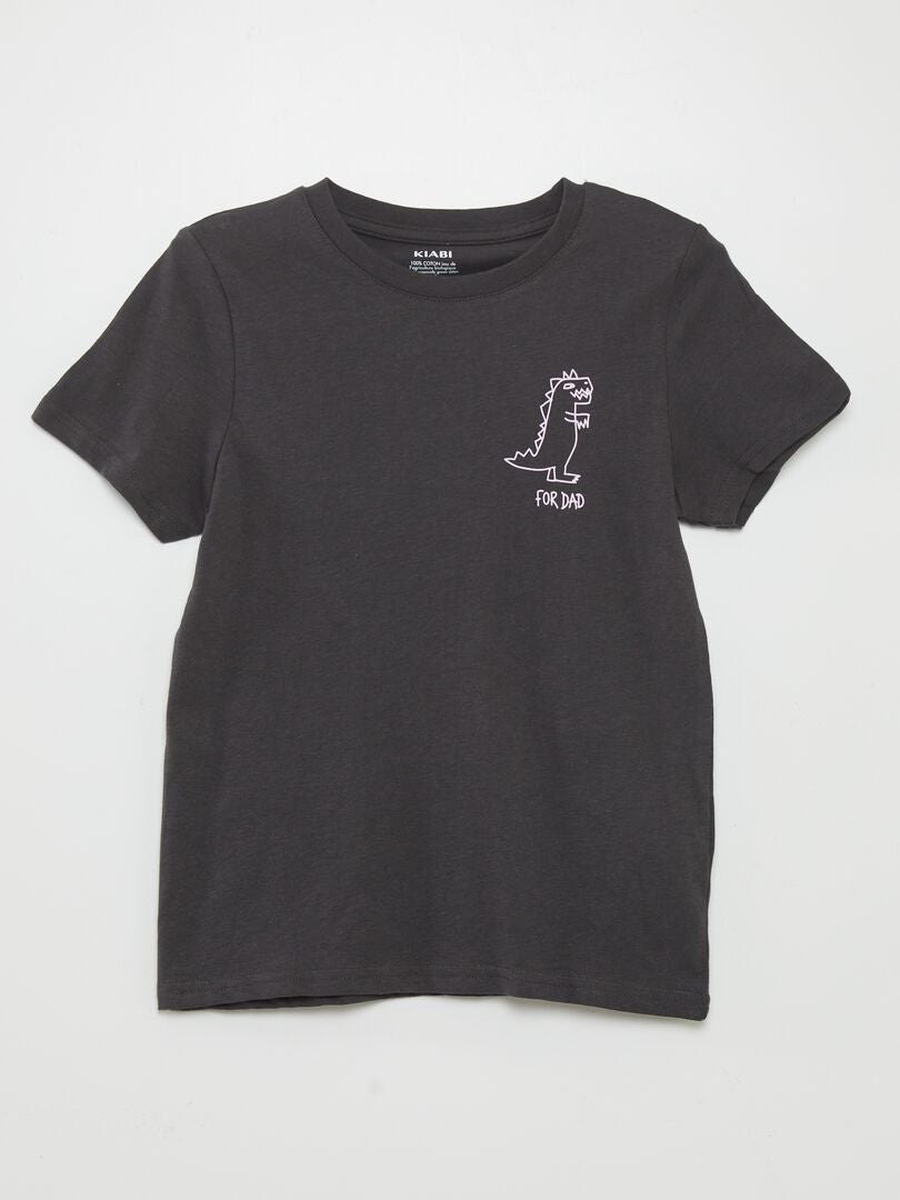 T-shirt en coton imprimé GRIS - Kiabi