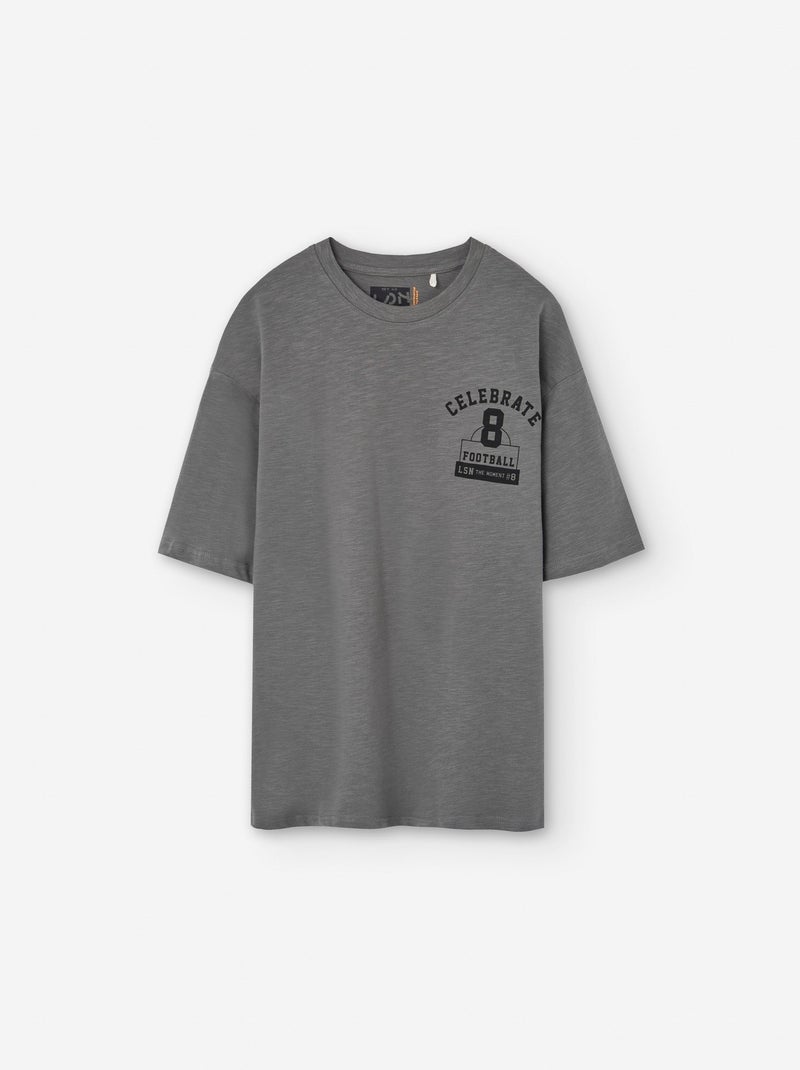 T-shirt en Coton Imprimé Gris - Kiabi