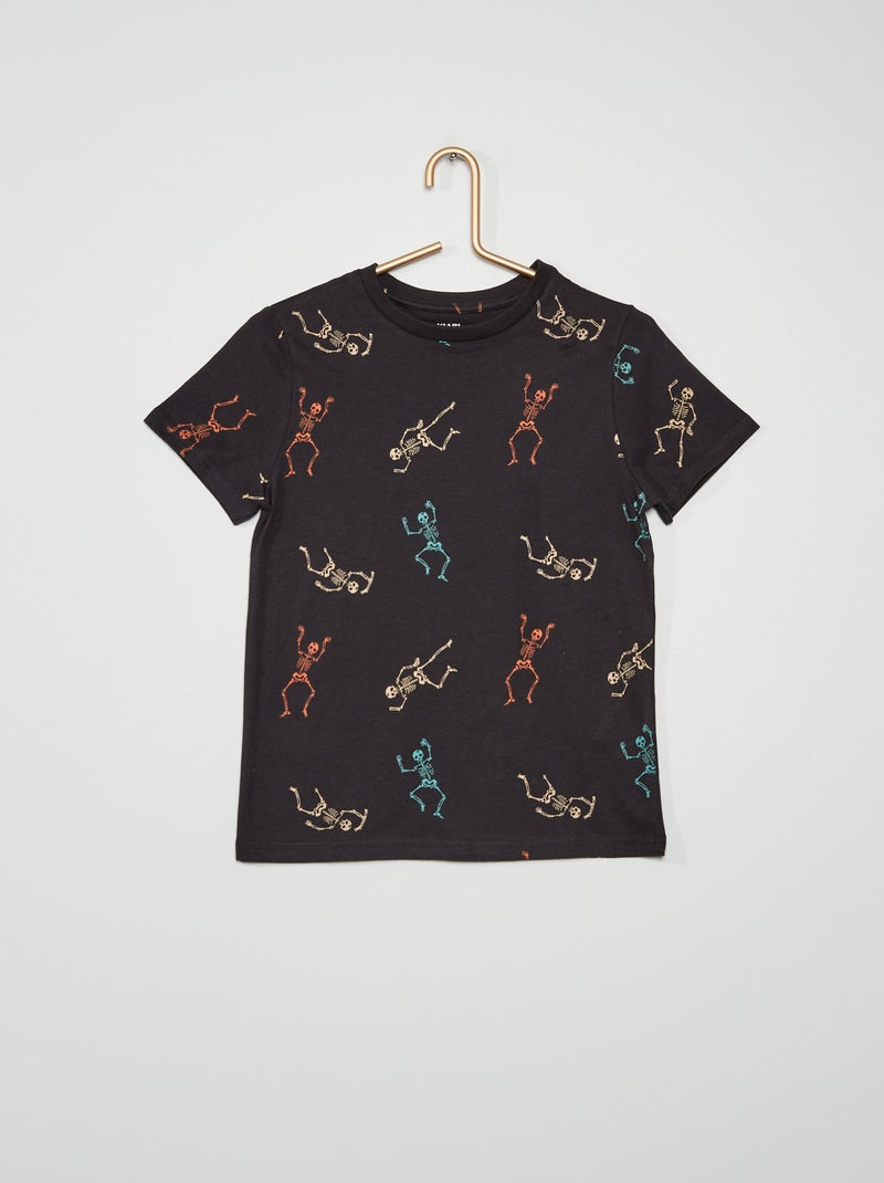 T-shirt en coton imprimé gris - Kiabi