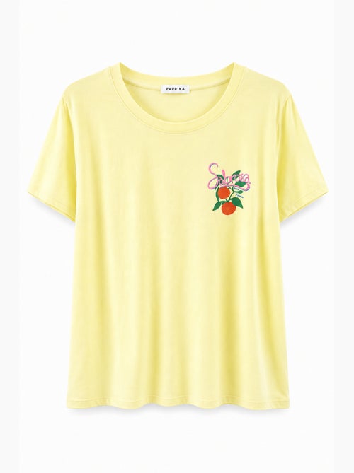 T-shirt en coton imprimé oranges PAPRIKA - Kiabi