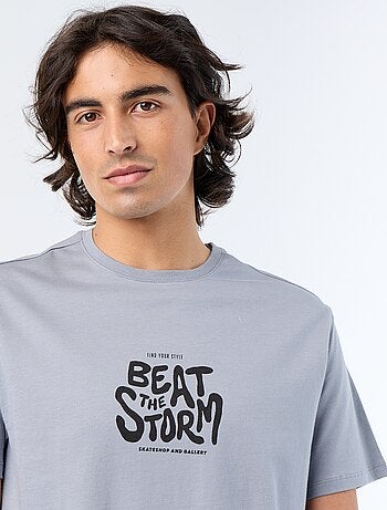 T-shirt en coton à col rond homme avec imprimé