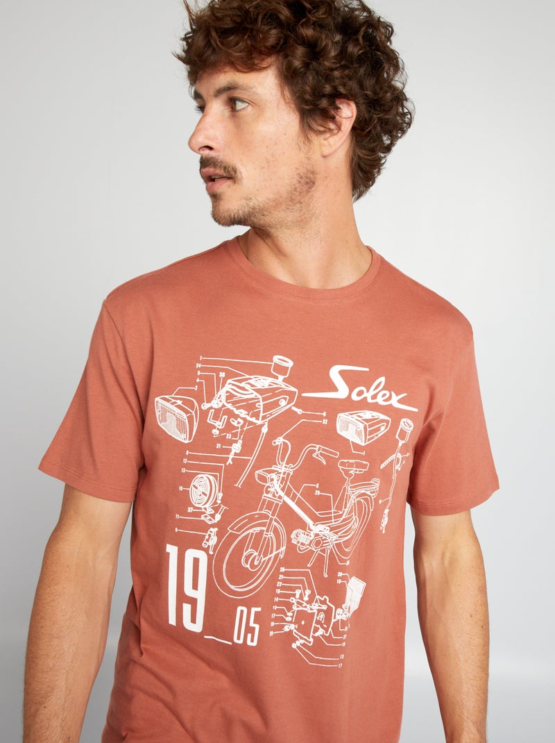 T-shirt en coton imprimé 'Solex' Rose - Kiabi