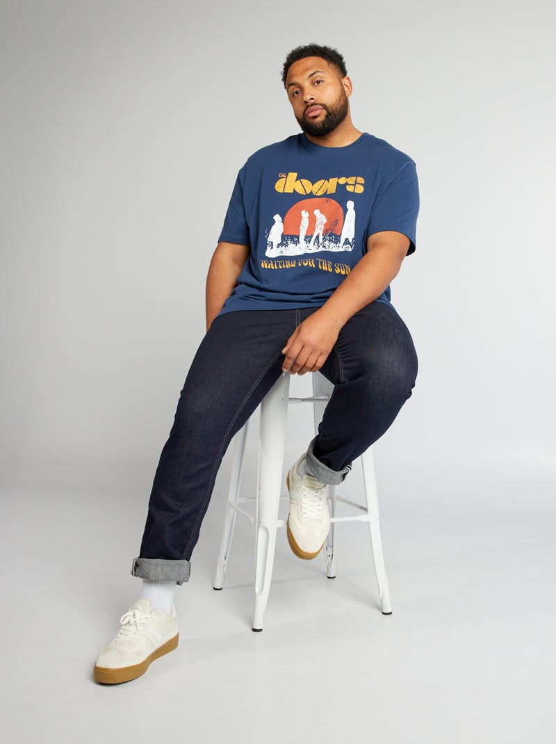 T-shirt en coton imprimé 'The doors' Bleu - Kiabi