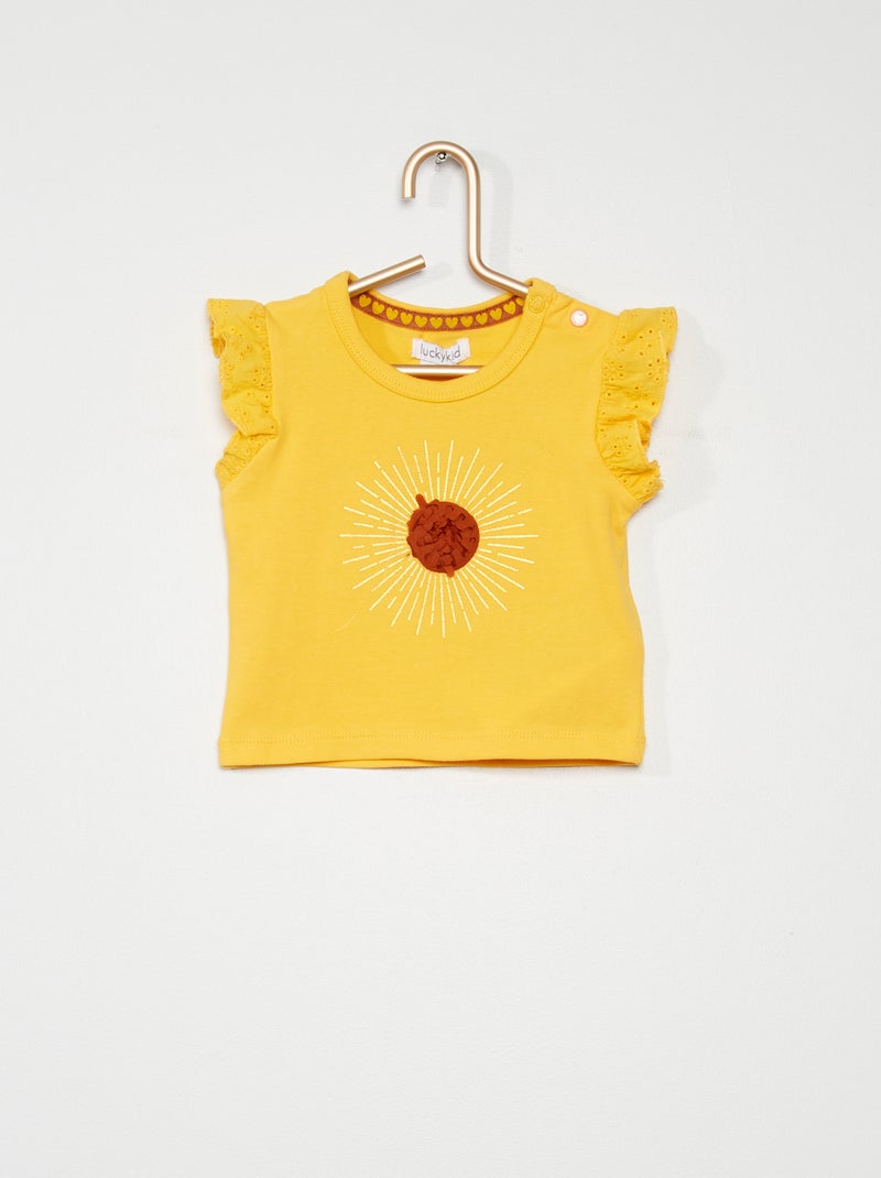 T-shirt en coton jaune - Kiabi